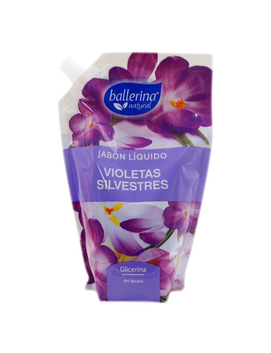 BALLERINA JABON LIQUIDO DOY PACK X 750 ML. VIOLETAS SILVESTRES
