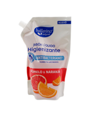 BALLERINA JABON LIQUIDO DOPYPACK X 750 ML. ANTIBAC. POMELO/NARANJA