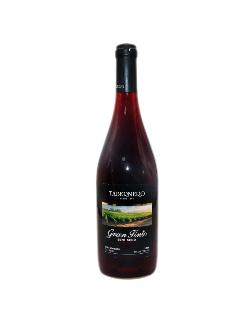 TABERNERO VINO X 750 ML. GRAN TINTO SEMI-SECO MALBEC