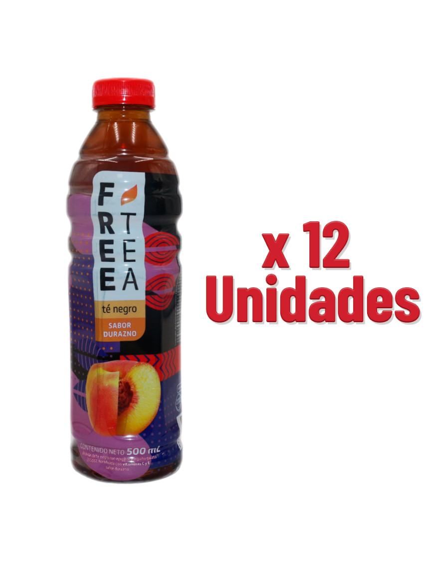FREE TEA TÉ NEGRO X 500 ML DURAZNO X 12 UN.