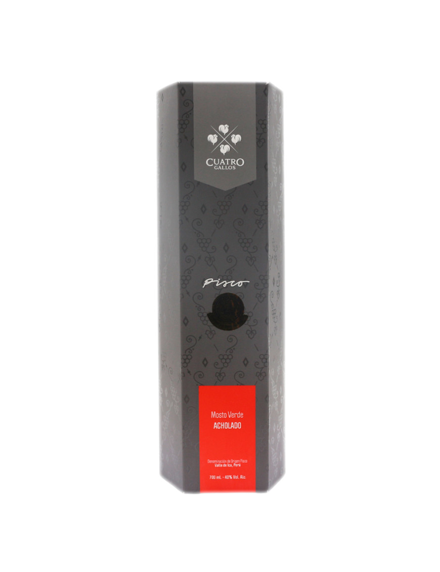 CUATRO GALLOS PISCO MOSTO VERDE ACHOLADO X 700 ML