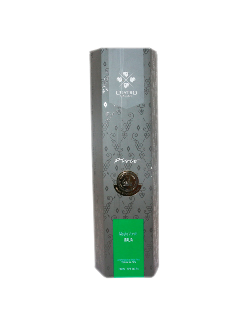 CUATRO GALLOS PISCO MOSTO VERDE ITALIA X 700 ML
