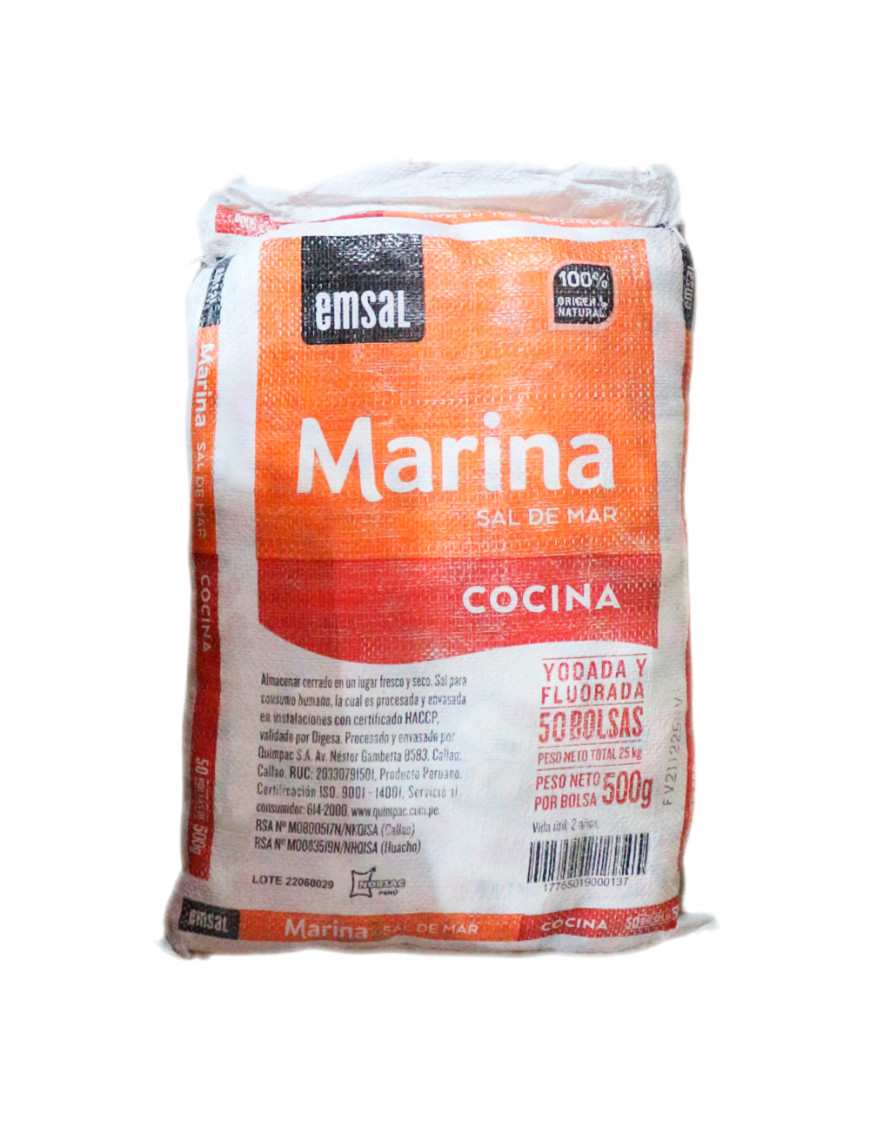 SAL DE COCINA MARINA  X 500 GR. X 50 UN.( EQUIV.25 KG )