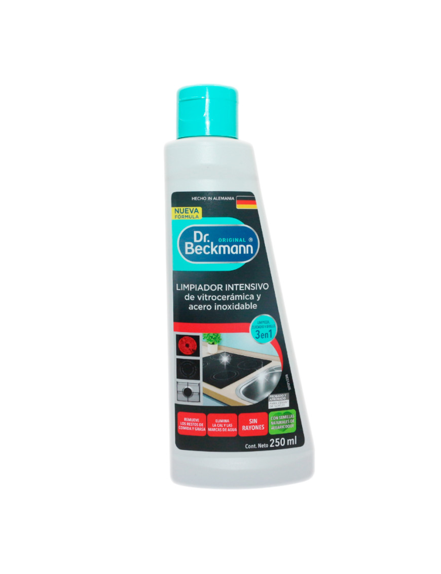 DR.BECKMANN LIMPIADOR INTENSIVO FC X 250 ML. VITROCERAMICA Y ACERO INOXIDABLE