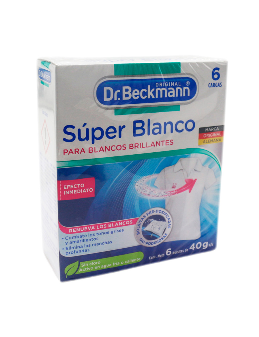 DR.BECKMANN SUPER BLANCO 6 X 40 GR. SIN CLORO