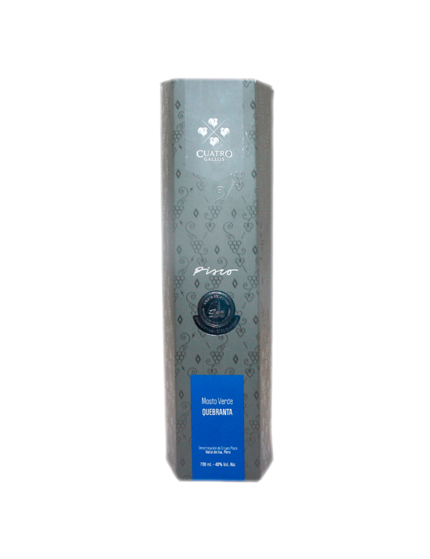 CUATRO GALLOS PISCO MOSTO VERDE QUEBRANTA X 700 ML