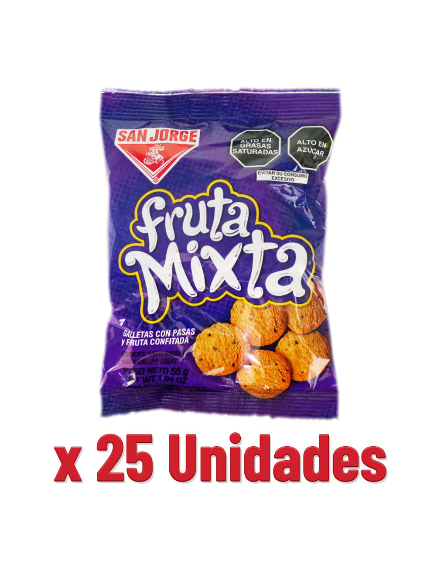 SAN JORGE GALLETAS X 55 GR. FRUTA MIXTA X 25 UN.