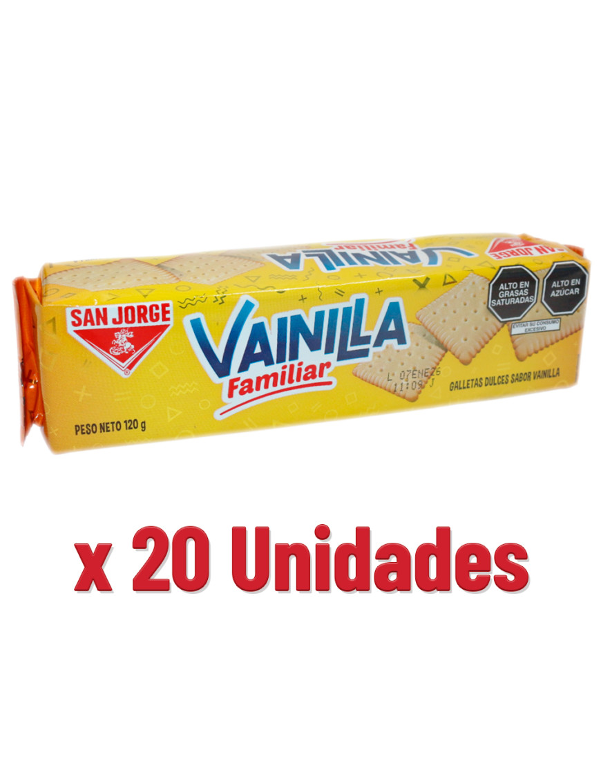 SAN JORGE GALLETAS VAINILLA FAMILIAR X 120 GR X 20 UN.
