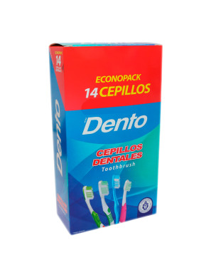 DENTO CEPILLO DENTAL RECTO PREMIUM MEDIO X 12 UN + 2 UN