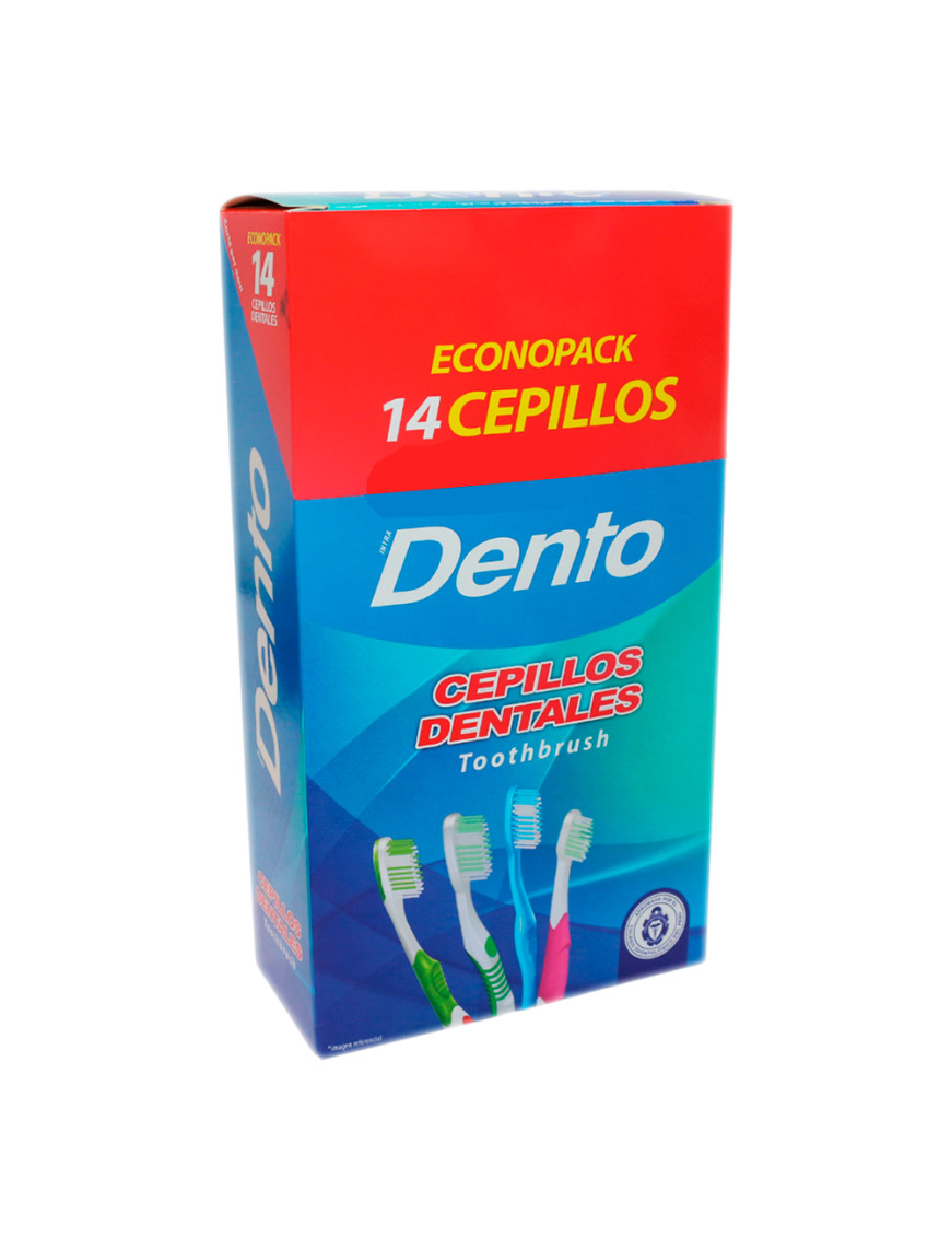 DENTO CEPILLO DENTAL RECTO PREMIUM MEDIO X 12 UN + 2 UN