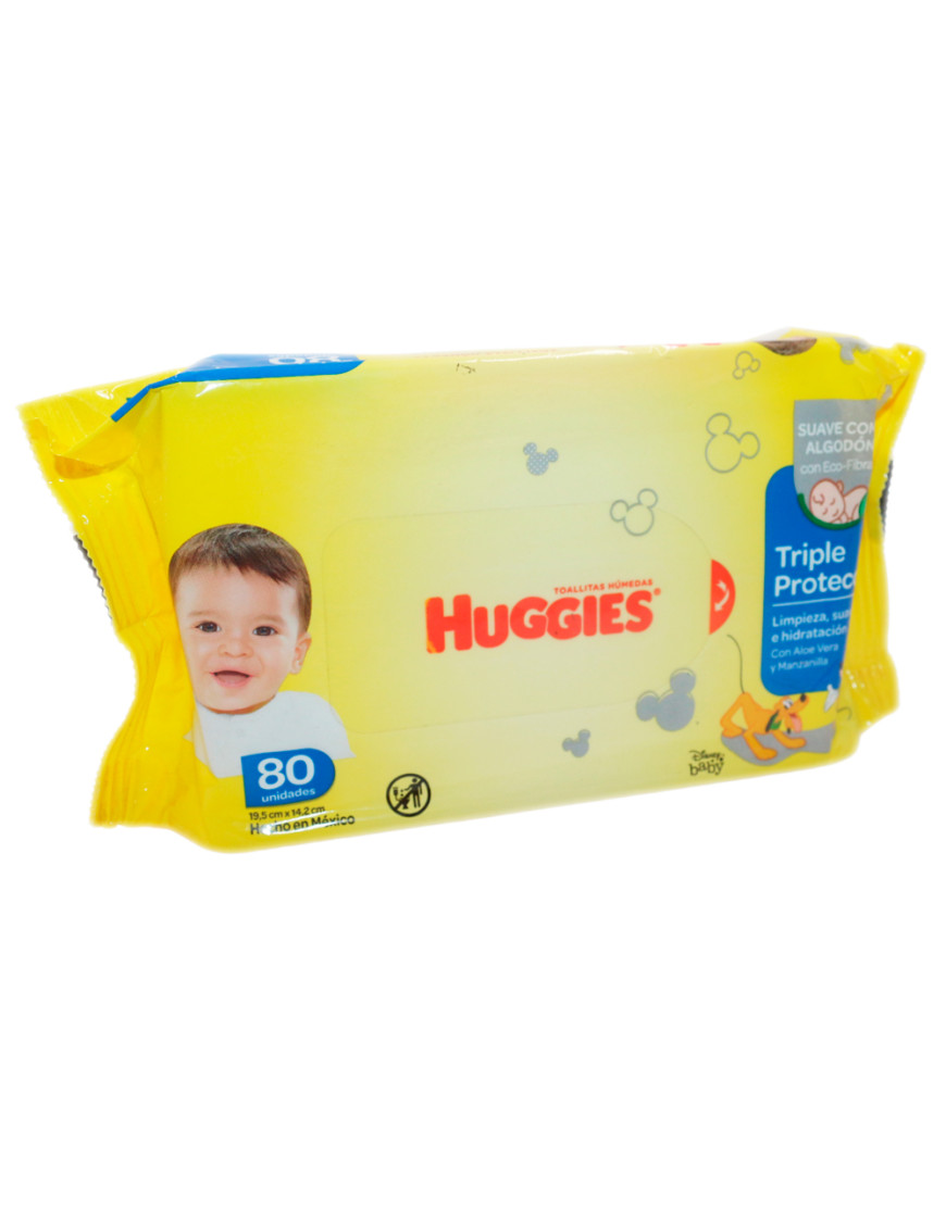 HUGGIES TOALLITAS HUMEDAS  X 80 UN. AMARILLO