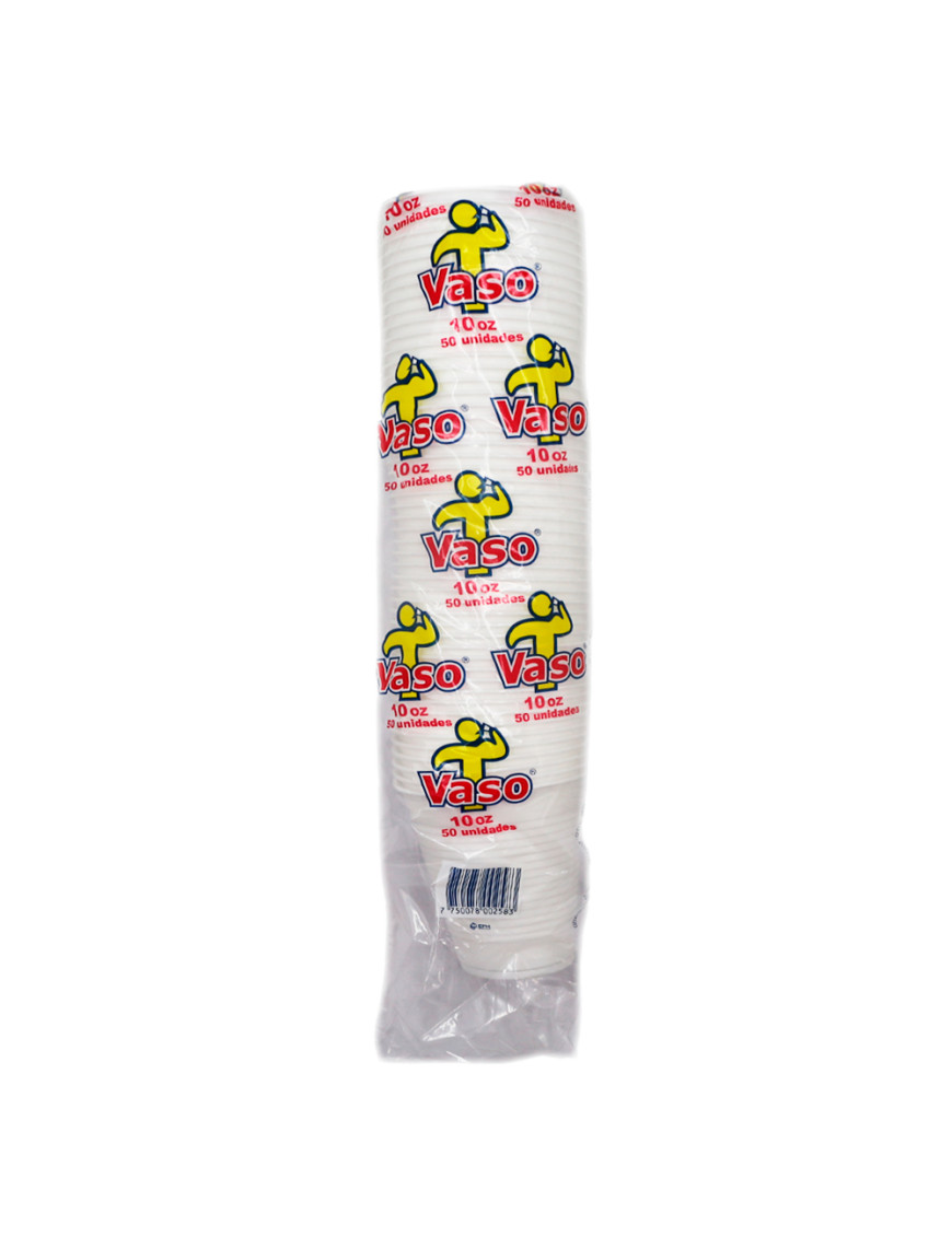 VASOS DE PLASTICO Nº. 10 OZ X 50 UN. BLANCOS