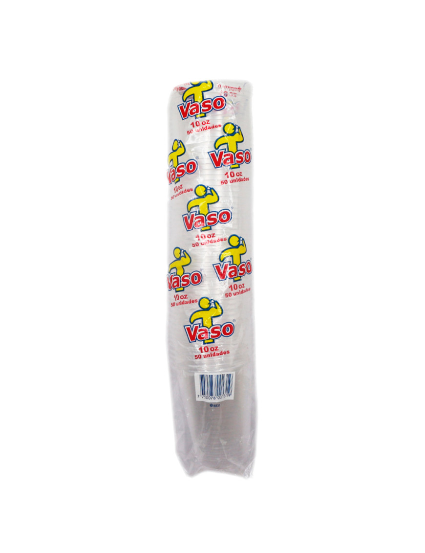 VASOS DE PLASTICO Nº. 10 ONZAS X 50 UN. TRANSPARENTES