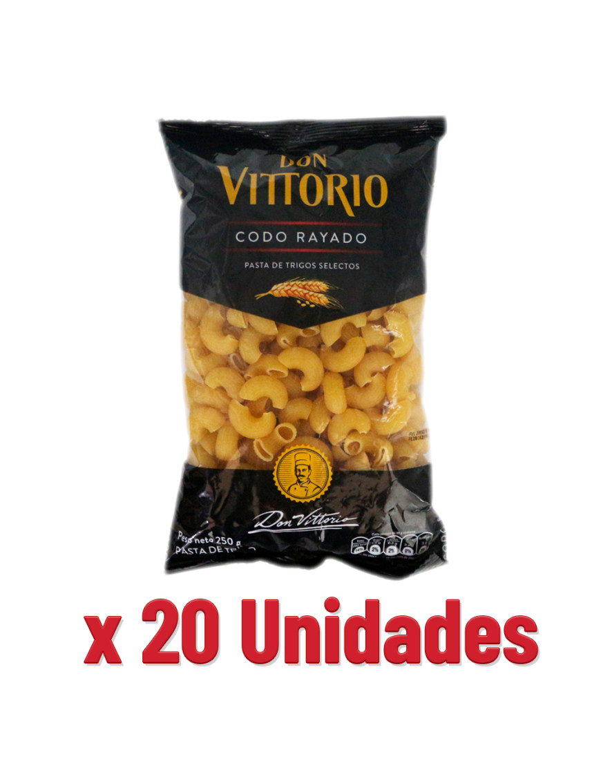 DON VITTORIO FIDEO SOPA X 250 GR. CODO RAYADO X 20 UN
