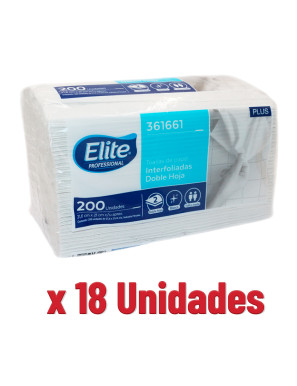 ELITE PAPEL TOALLA INTERFOLIADO DOBLE HOJA  X 200 UN X 18 UN ( 361661 )