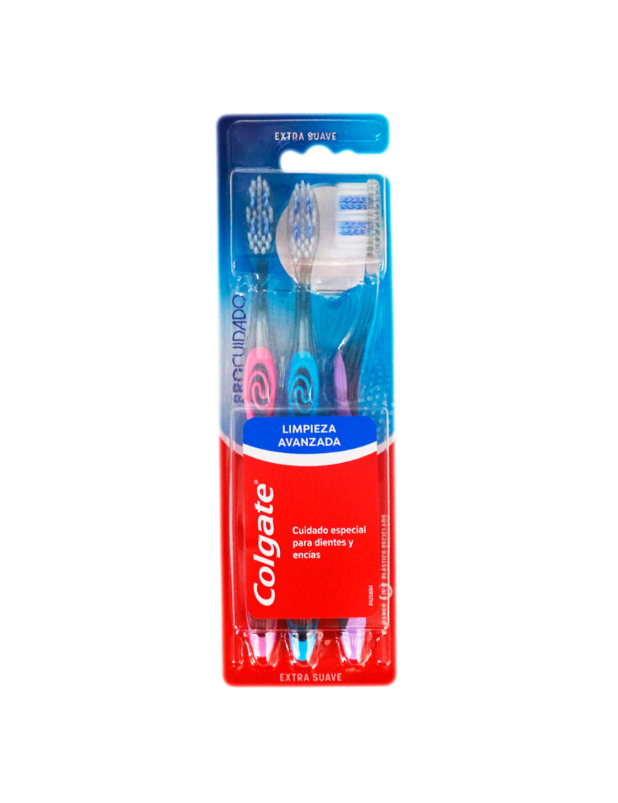 COLGATE CEPILLO DENTAL PRO CUIDADO PACK X 3 UN. SUAVE