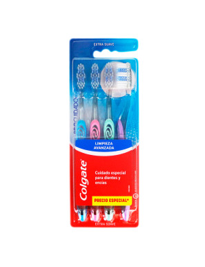 COLGATE CEPILLO DENTAL PRO CUIDADO PACK X 4 UN. SUAVE