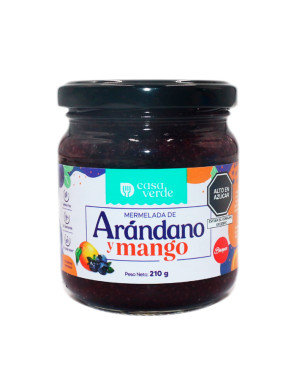 CASA VERDE MERMELADA ARANDANO Y MANGO FC. X 210 GR.