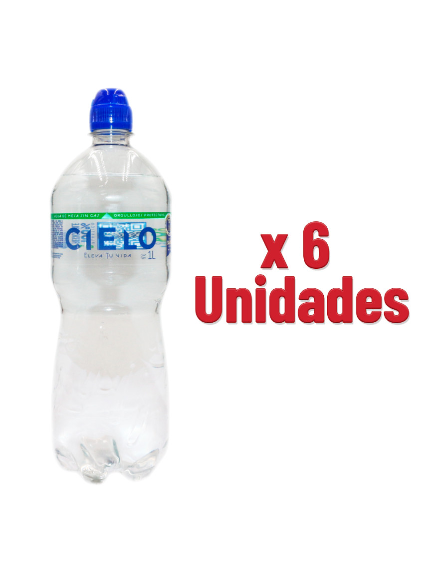 CIELO AGUA MINERAL X  1 LT. SIN GAS X 6 UN . DEPORTIVO