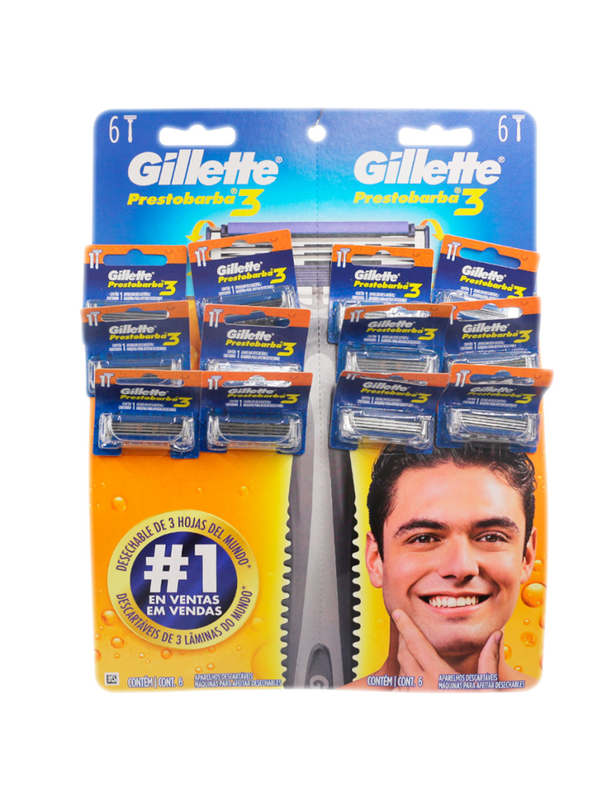 PRESTOBARBA GILLETTE 3 HOJAS X 12 UN.