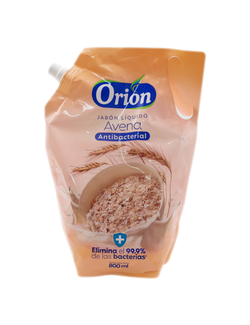 ORION JABON LIQUIDO ANTIBACTERIAL DOY PACK X 800 ML AVENA
