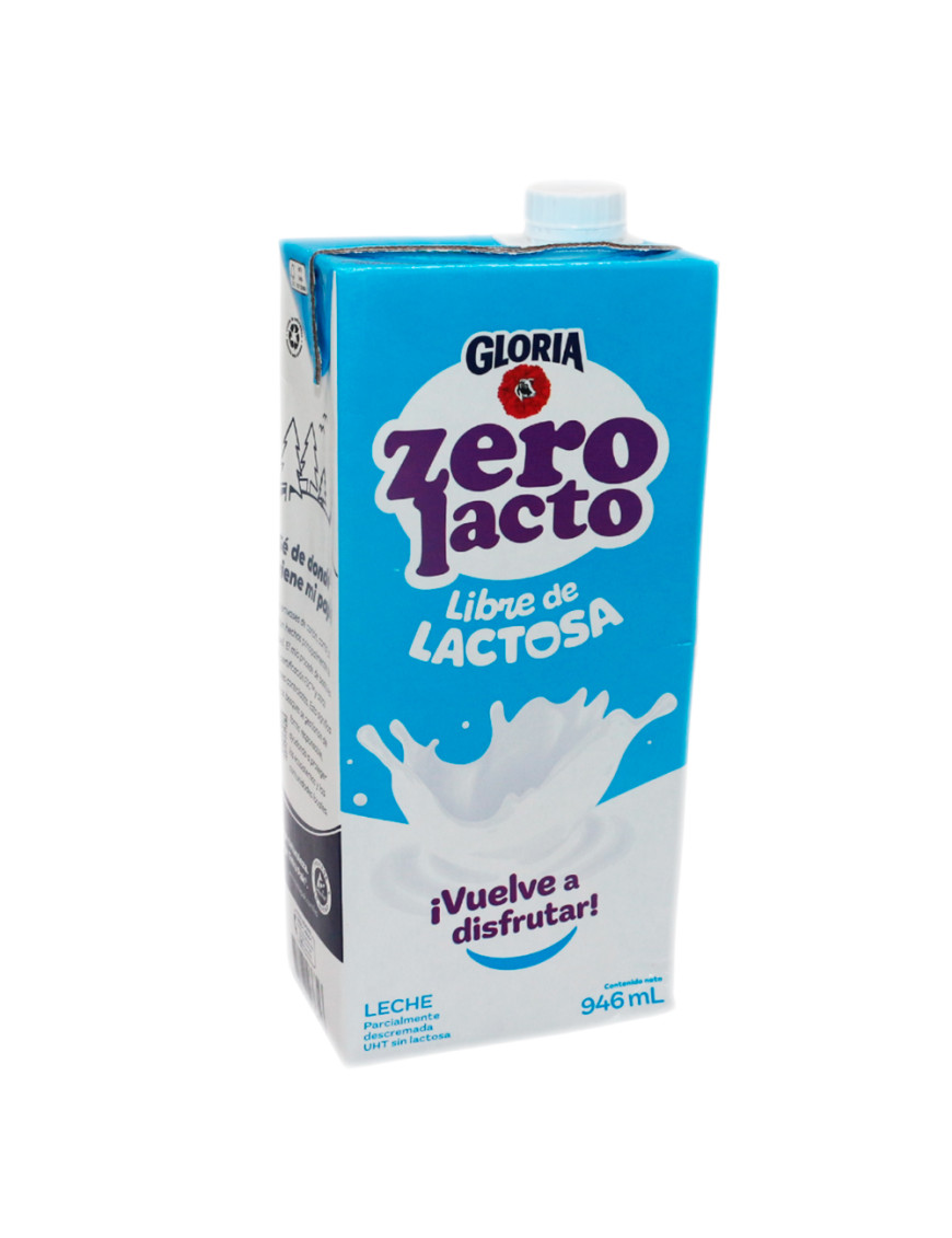 GLORIA LECHE UHT CAJA X 946 ML. ZERO LACTO
