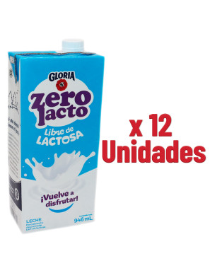GLORIA LECHE UHT CAJA X 946 ML. ZERO LACTO X 12 UN.