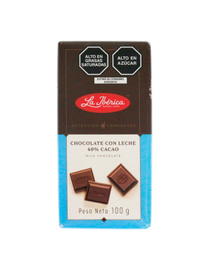 LA IBERICA TABLETA CHOCOLATE CON LECHE X 100 GR.